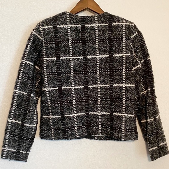 Fashion Bug Plaid Jacket w/ Shoulder Pads - Picture 3 of 4